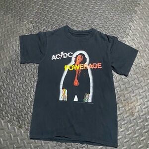 AC/DC Powerage Graphic Tee - Black with Yellow & Red Print